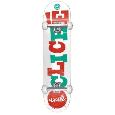 Skateboard Complet Cliché Woodcut Red Teal