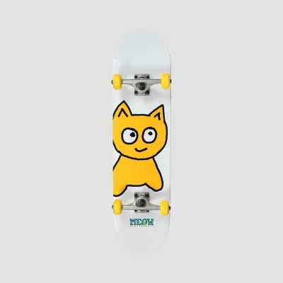 Meow Big Cat Skateboard White