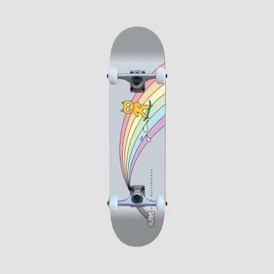 Meow Over The Rainbow Skateboard Silver