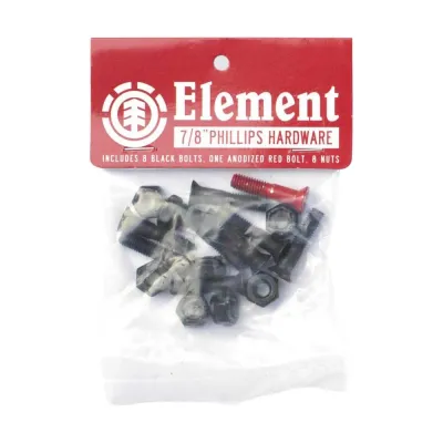 Element Skateboards / Phillips Hardware Skateboard Bolts Black 1 Red
