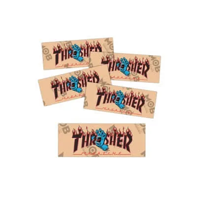 Lija Skate Santa Cruz X Thrasher Screaming Flame Logo Grip Strips Clear Grip Tape 9in X 3.25in
