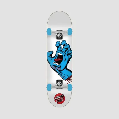 Santa Cruz Screaming Hand Skateboard White/blue