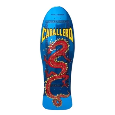 Powell Peralta Caballero Chinese Dragon Aqua Foil Skateboard Deck