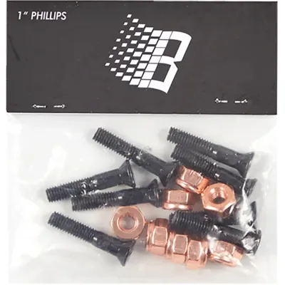 Bronze 56k Jet Black Skateboard Hardware Phillips 1