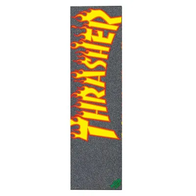 Mob Skateboard Griptape Thrasher Yellow Orange Flame Multi