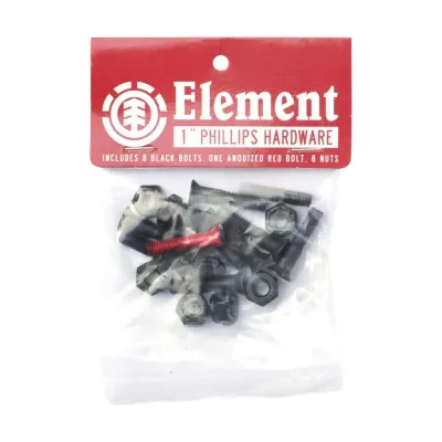 Element Skateboards 1 Phillips Hardware Skateboard Bolts Black 1 Red